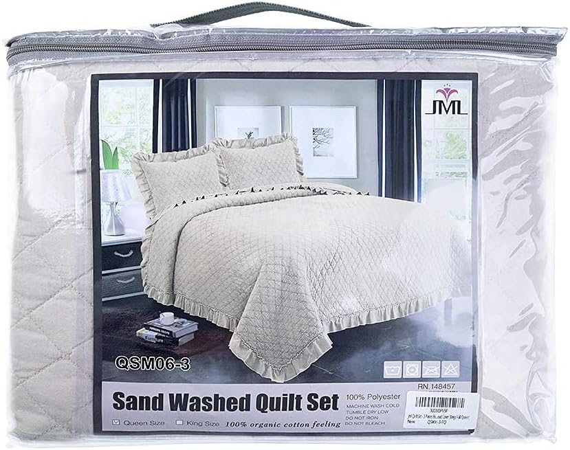 Review Discount JML Quilts King Size, Stone Washed Microfiber 320GSM 3 Pieces Bedspreads Coverlet with Ruffle - Vintage Super Soft Quilt Set, Navy Blue Flash Deals - 60% OFF JML Quilts King Size, Stone Washed Microfiber 320GSM 3 Pieces Bedspreads Coverlet with Ruffle - Vintage Super Soft Quilt Set, Navy Blue