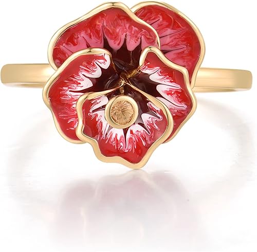 Miniatura 9 de Santuzza Anillo de diamantes auténticos de oro macizo de 10 quilates para mujer