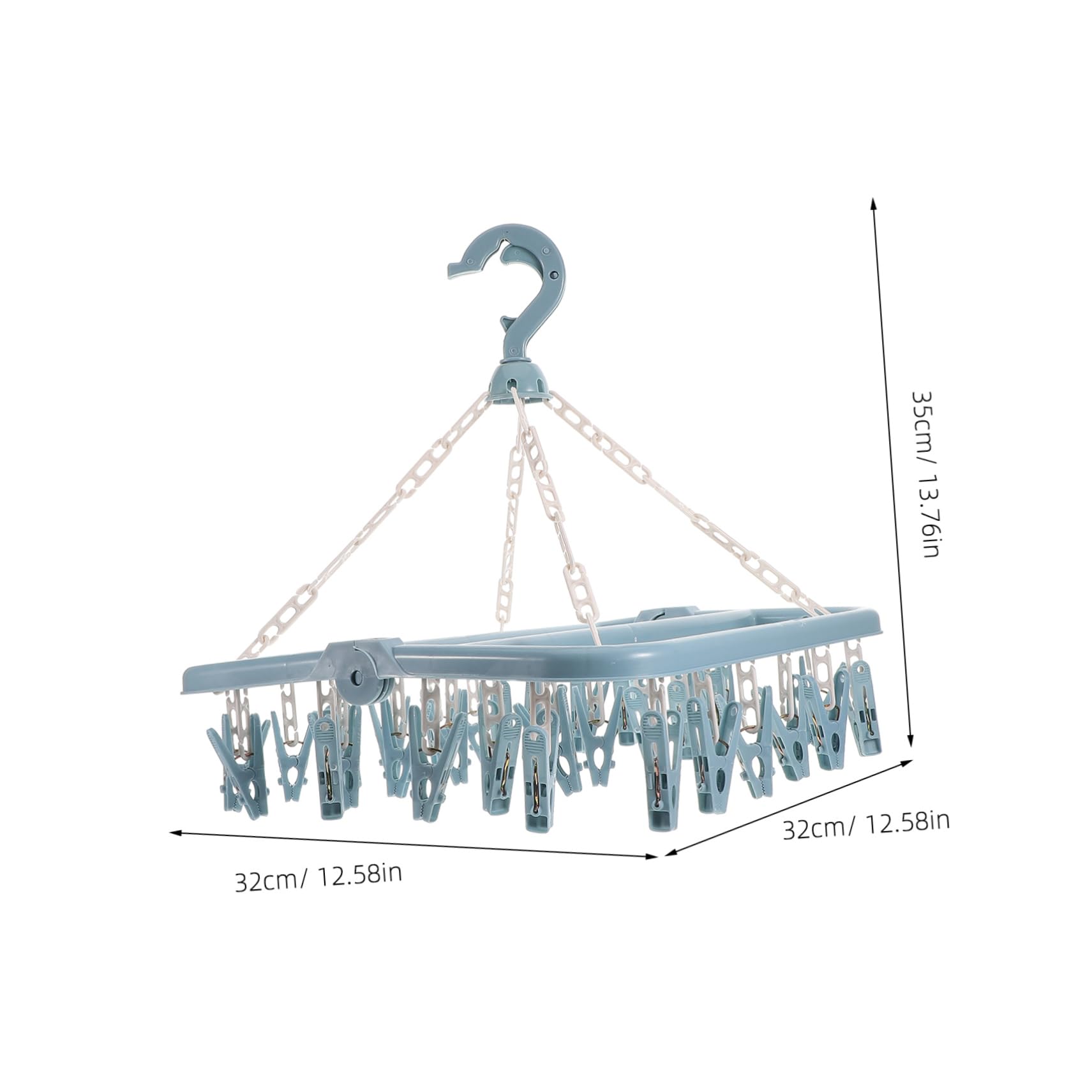 Happyyami 1Set Multifunctional Clothes Drying Rack Plastic Hanger for Home Use Convenient Laundry for Drying Socks and Items Space Saving Design with Clips