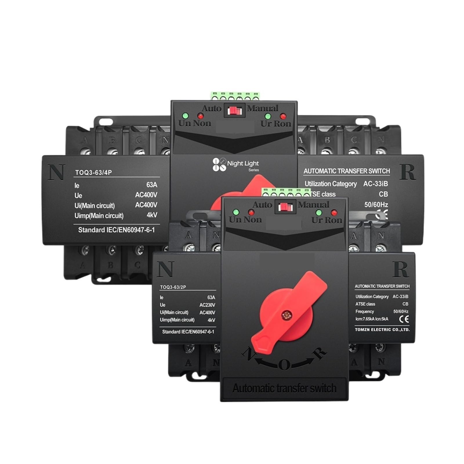 Disyuntor con protección contra cortocircuito y sobrecarga 2P 4P 63A 3