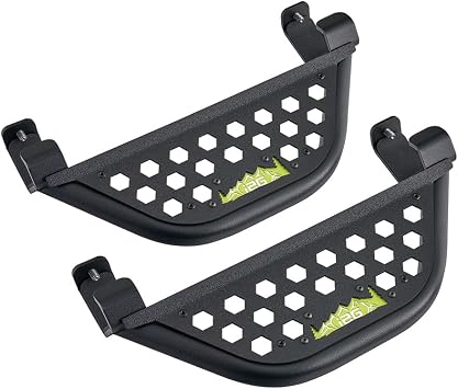 IAG V1 EZ-Step for Ford Bronco 2021+ w/rockrails 2 Door, Neon Yellow Logo Plate, 1 Pair Does not fit Raptor or Sport