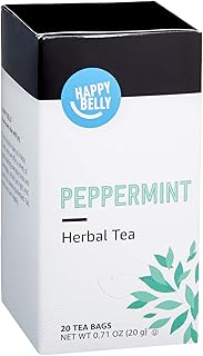 Amazon Brand - Happy Belly Peppermint Herbal Tea Bags, 20 Count (Previously Solimo)
