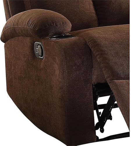 Miniatura 14 de Acme Rosia - Reclinable tapizado de tela con reposabrazos en la parte superior de la almohada en color chocolate (Chocolate Velvet),Gris (Gray