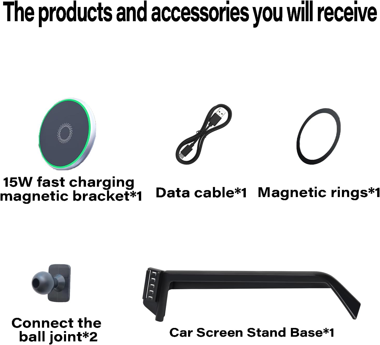 Car Phone Mount for 2020-2025 Toyota Highlander Accessories, Apply to 8 Inch Touch Screen, 15W Fast Wireless Charger Screen Fixed Clip Cell Phone Automobile Cradles Hands-Free