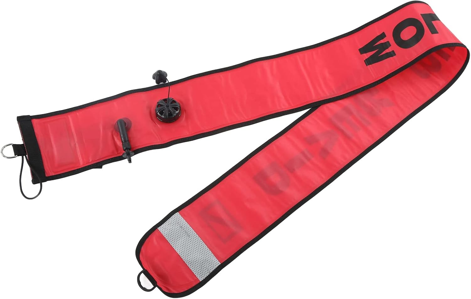 Scuba Diving Surface Marker Buoy, 180x15cm, Inflatable, Orange Red - High Visibility, Explosion Proof Valve, Ideal for Diving Safety and Spearfishing