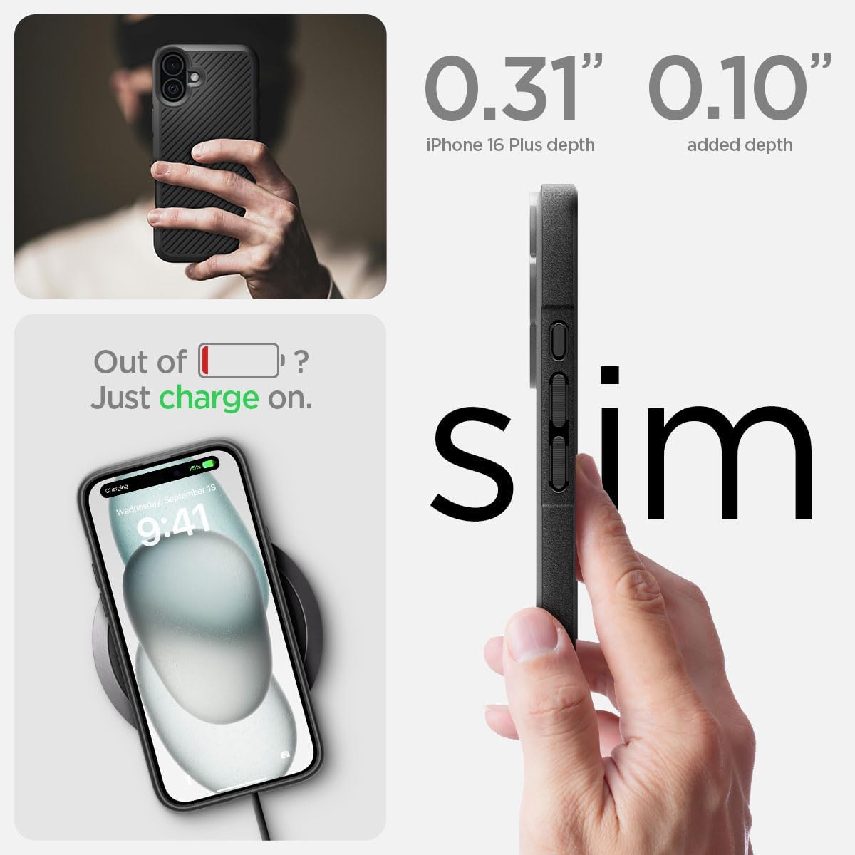 Spigen Core Armor Designed for iPhone 6.1" Case (2024) [Military-Grade Protection] - Matte Black