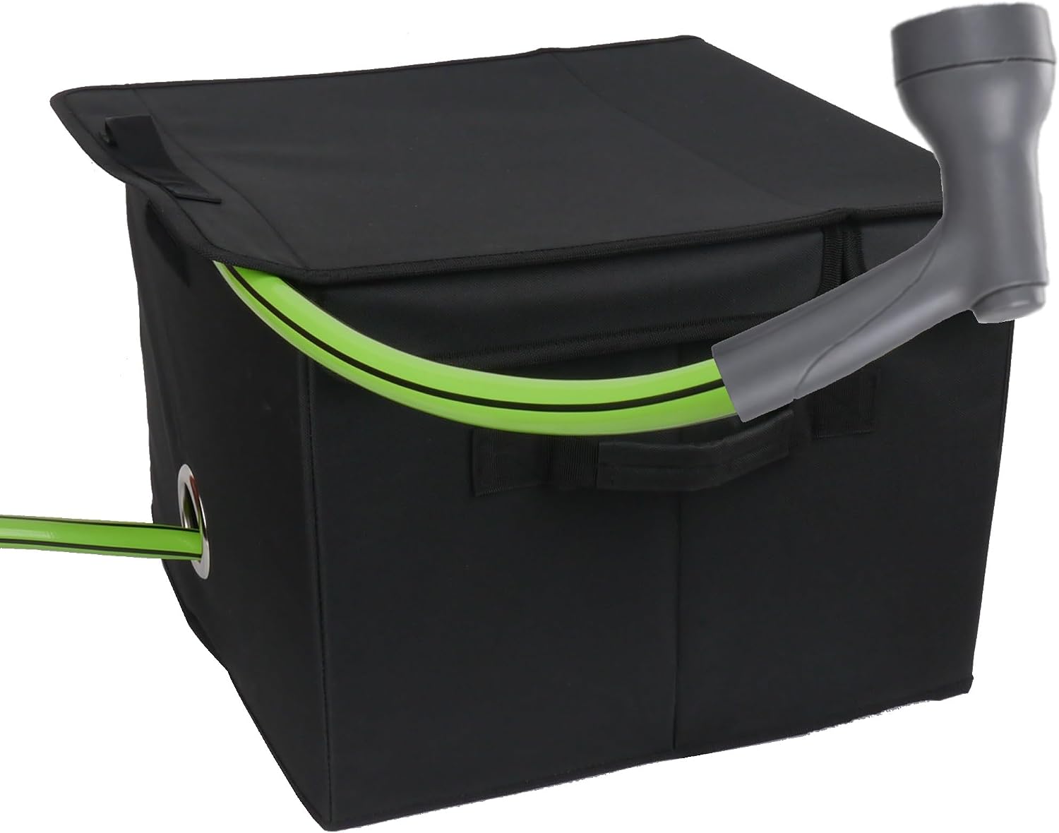 Garden Hose Holder Storage Box for Hose and Garden Tools (black)