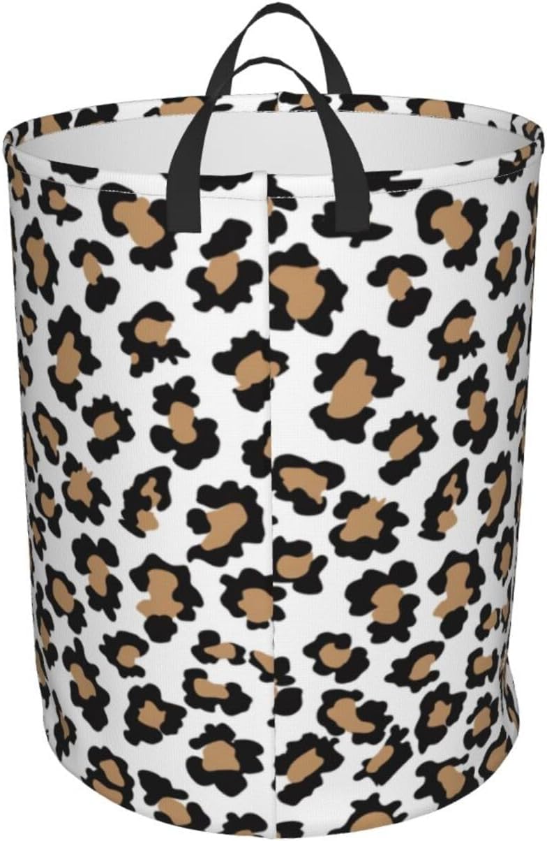 Foruidea Cheetah Leopard Print Laundry Basket,Laundry Hamper,Collapsible Storage Bin, Oxford Fabric Clothes Baskets,Nursery Hamper For Home,Office,Dorm,Gift Basket