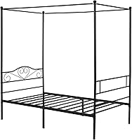 Vista 17 de VECELO Base de cama de plataforma de metal con cabecero y piecero, base de colchón de listones de acero, no necesita somier, tamaño Full, 78