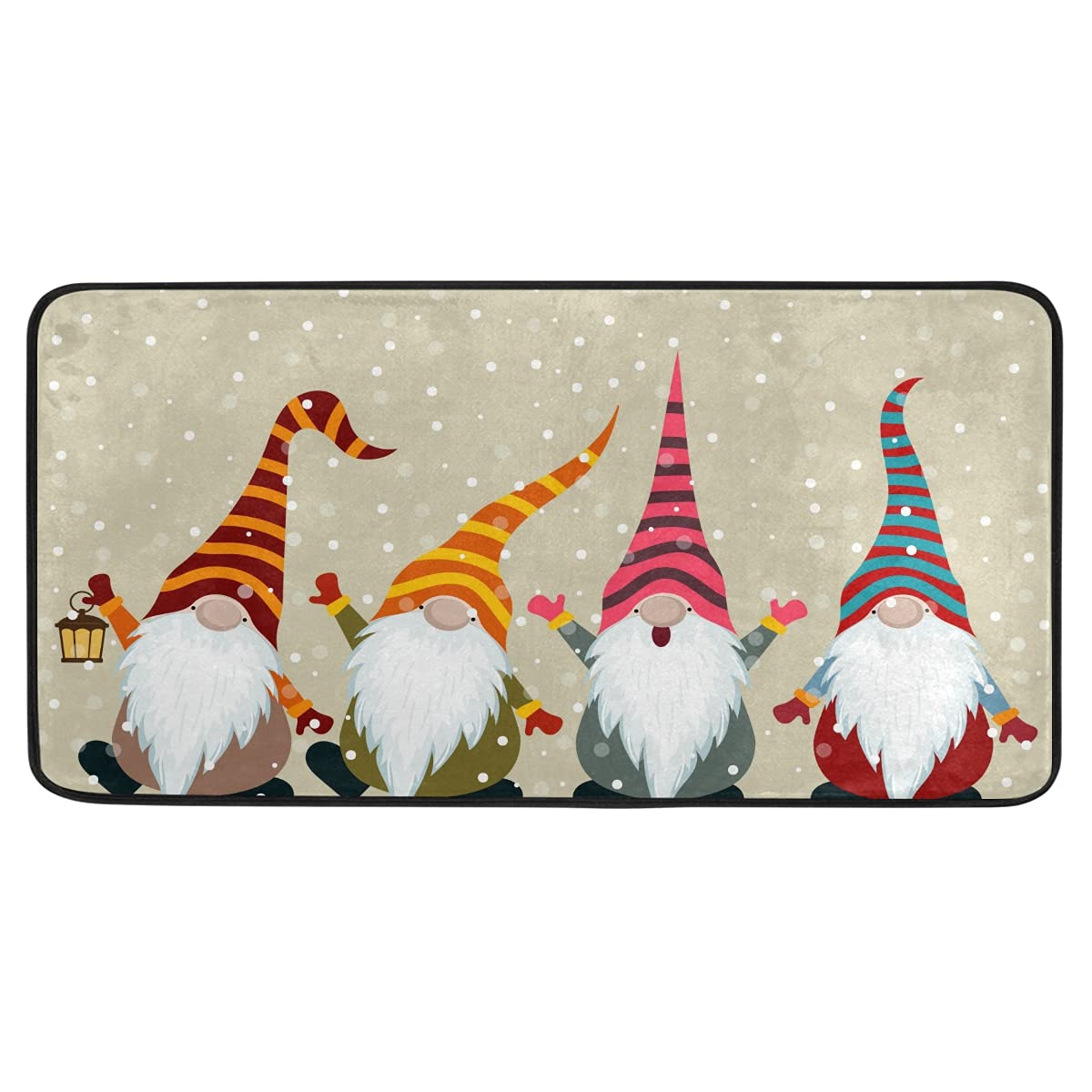 Alfombra de cocina de Navidad Gnomes, antideslizante, alfombra de cocina de 39 x 50 cm, alfombra de baño, alfombra acolchada para decoración del hogar
