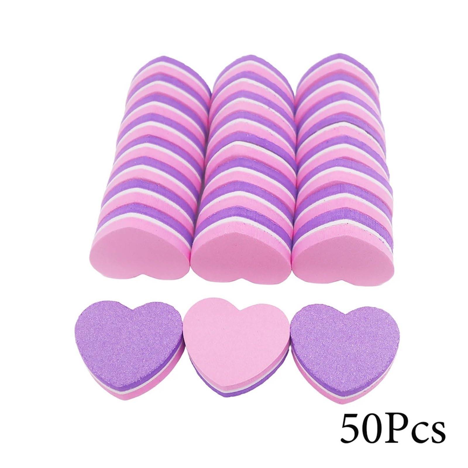 10/20/50 szt. Fioletowe różowe serce pilniki do paznokci blok buforowy usuń lakier żelowy profesjonalny Manicure narzędzia Pedicure(50pcs)