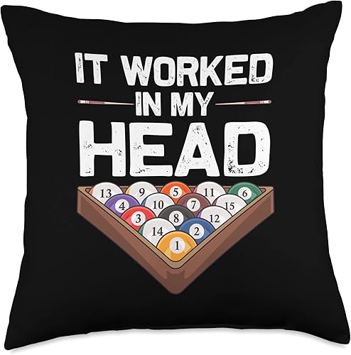 8 Ball Pool Gift Billiards Accessories & Stuff Divertido diseño de billar para hombres y mujeres, cojín deportivo para jugadores de piscina, 18 x 18