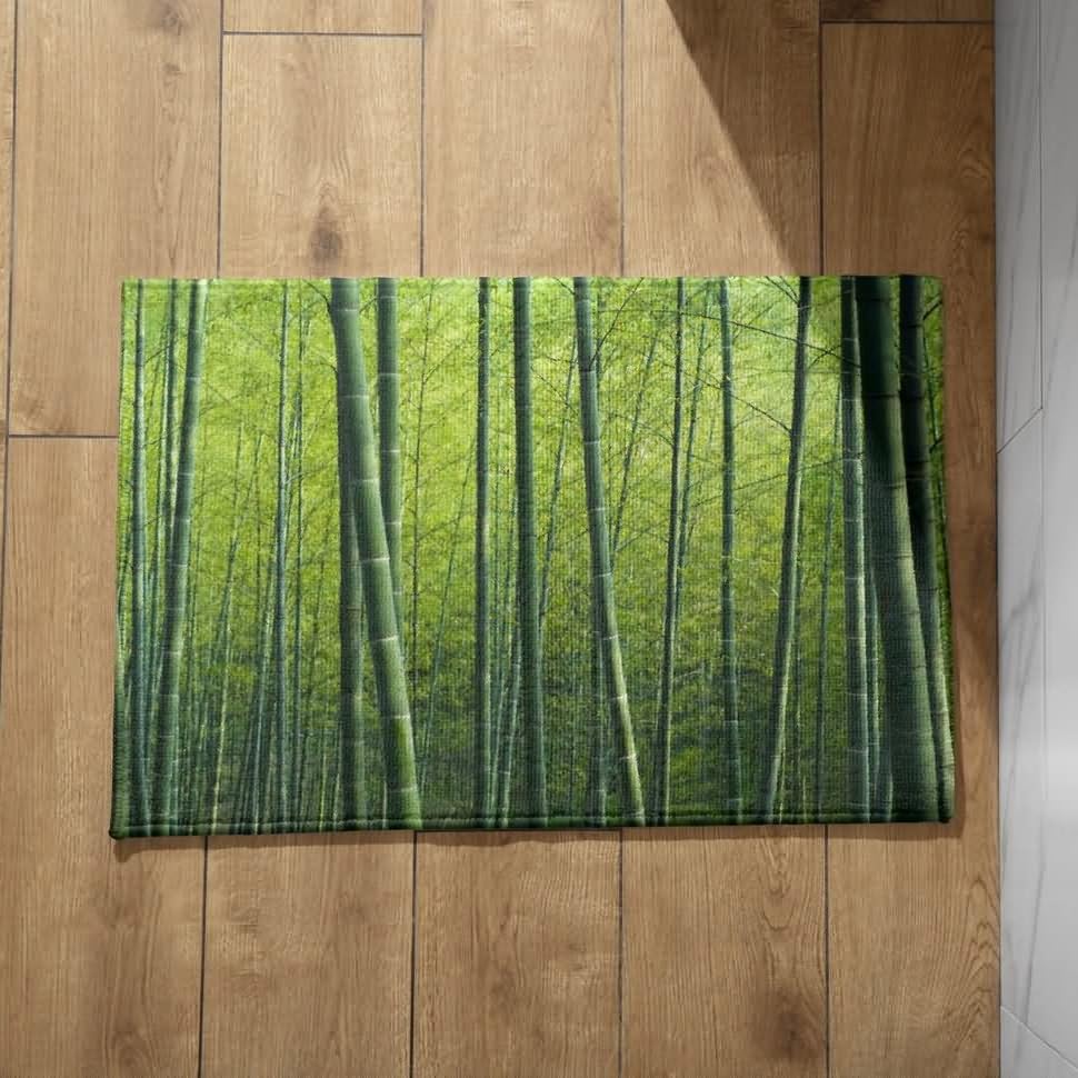 Paillasson extérieur forêt de bambou tapis d'entrée antidérapant 50x80 cm