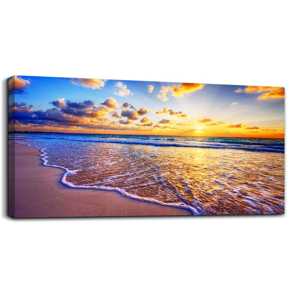Wall Art for living room Canvas Print Artwork Wall Art Decor Blue ocean waves sun seaview Poster painting bedroom wall decorations Seascape Canvas Prints Picture Office Works Home bathroom wall decor