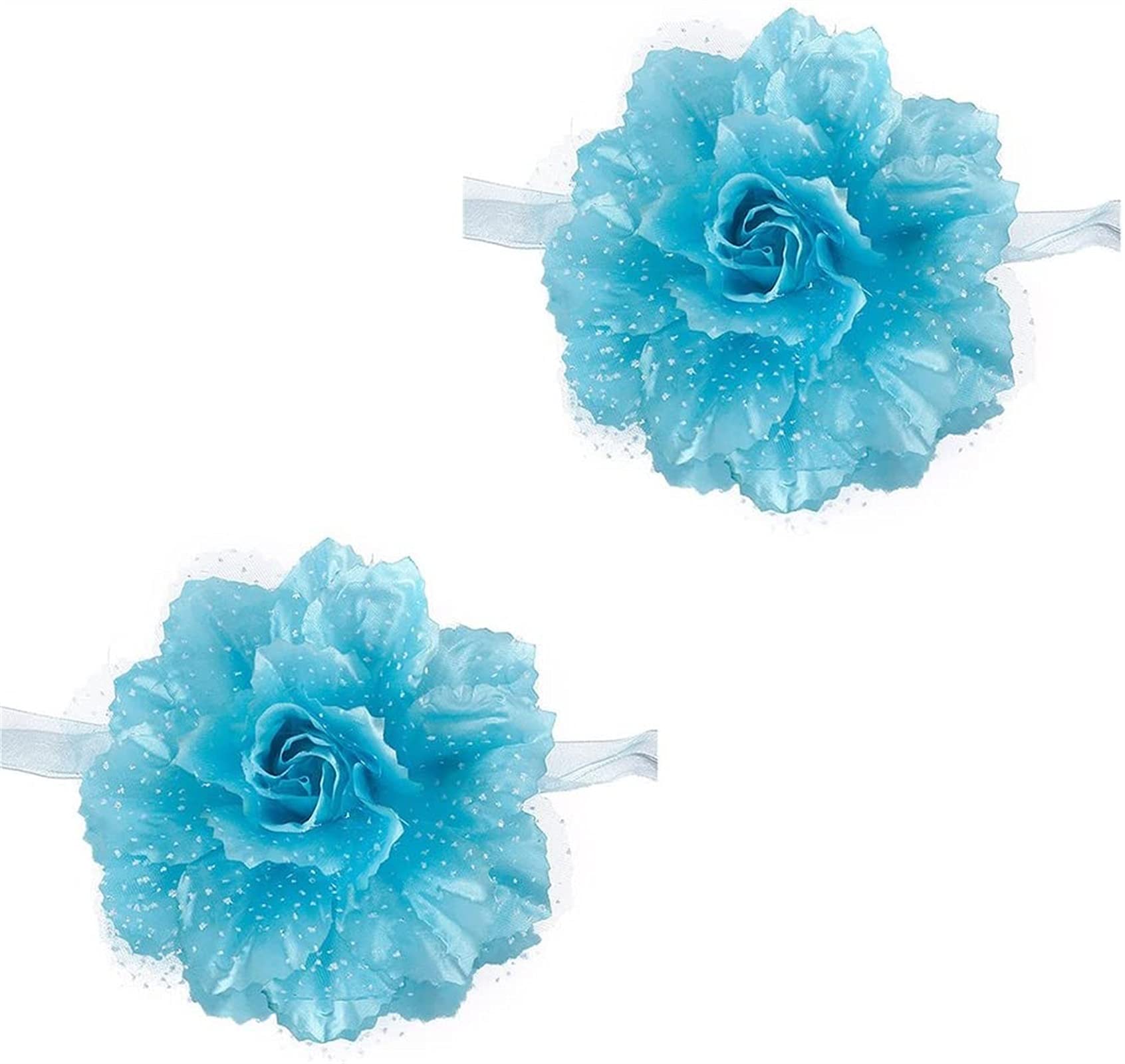 JJJGeshiglobal 1 Pair Flower Window Curtain Tieback Holder Drape Panel Sheer Strap Home Decor - Red (Color : Blue)