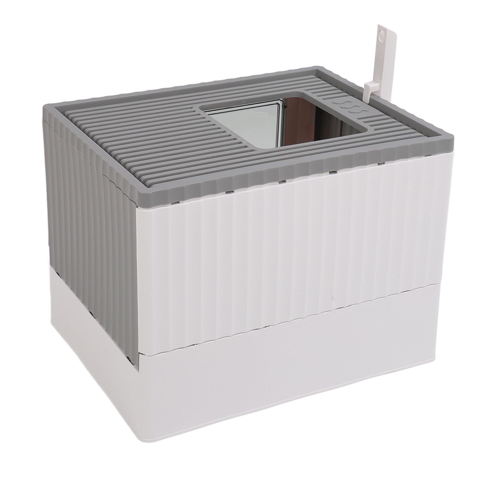 Generic Lettiera per Gatti, Lettiera Gattino Potty Cat Potty con Porta d'ingresso e Paletta per Toilette per Gatto Pieghevole Cazzo per Gatti per Gatto per Adulti, 17.7x13.4x13.2in (GREY)