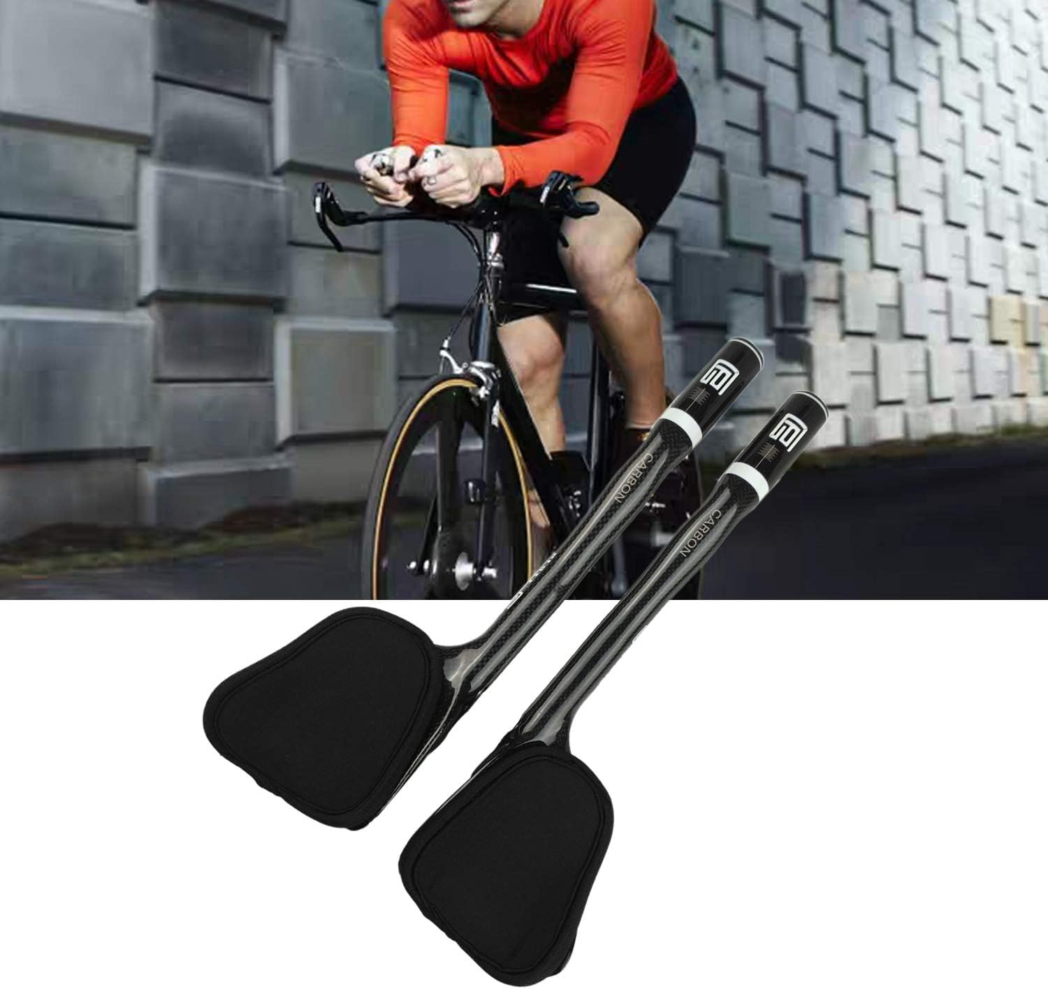 PLATT Manubrio per bicicletta 31,8, manubrio in carbonio da corsa/triathlon, manubrio aerobar, 3K, lucido