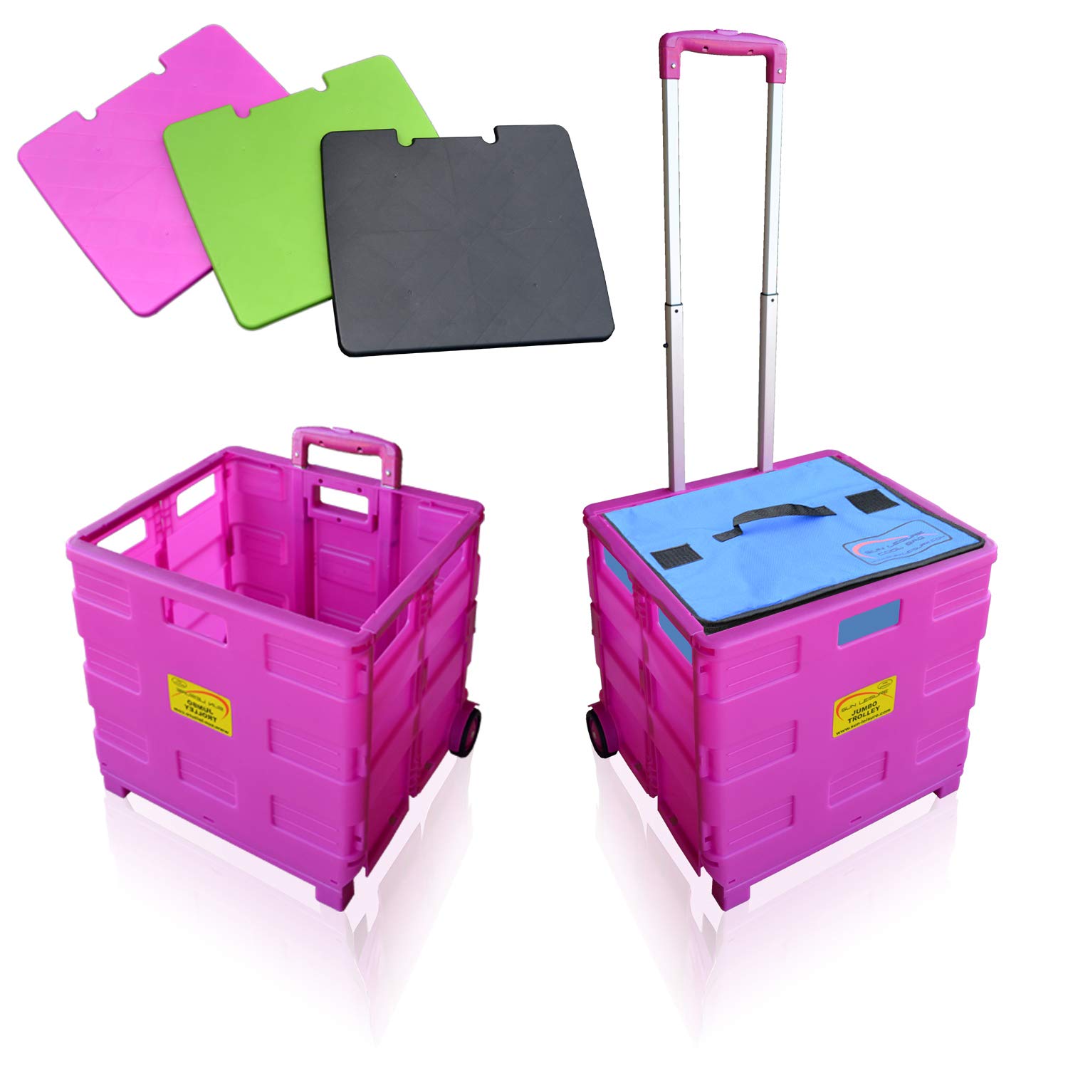 Buy Sun Leisure® Pack and Go Folding Shopping Trolley, Boot Cart with Wheels, Capacity 40kg