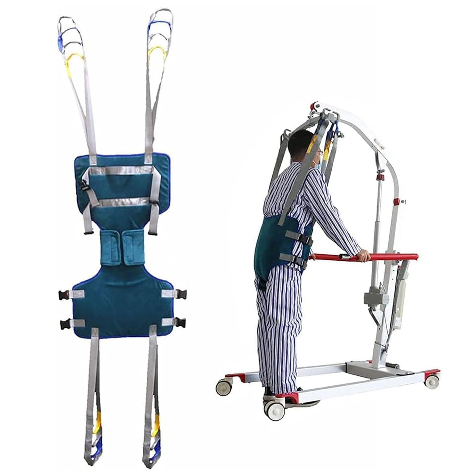 Eslingas de elevación de pacientes L con soporte para muslos, caderas y cintura en ejercicios