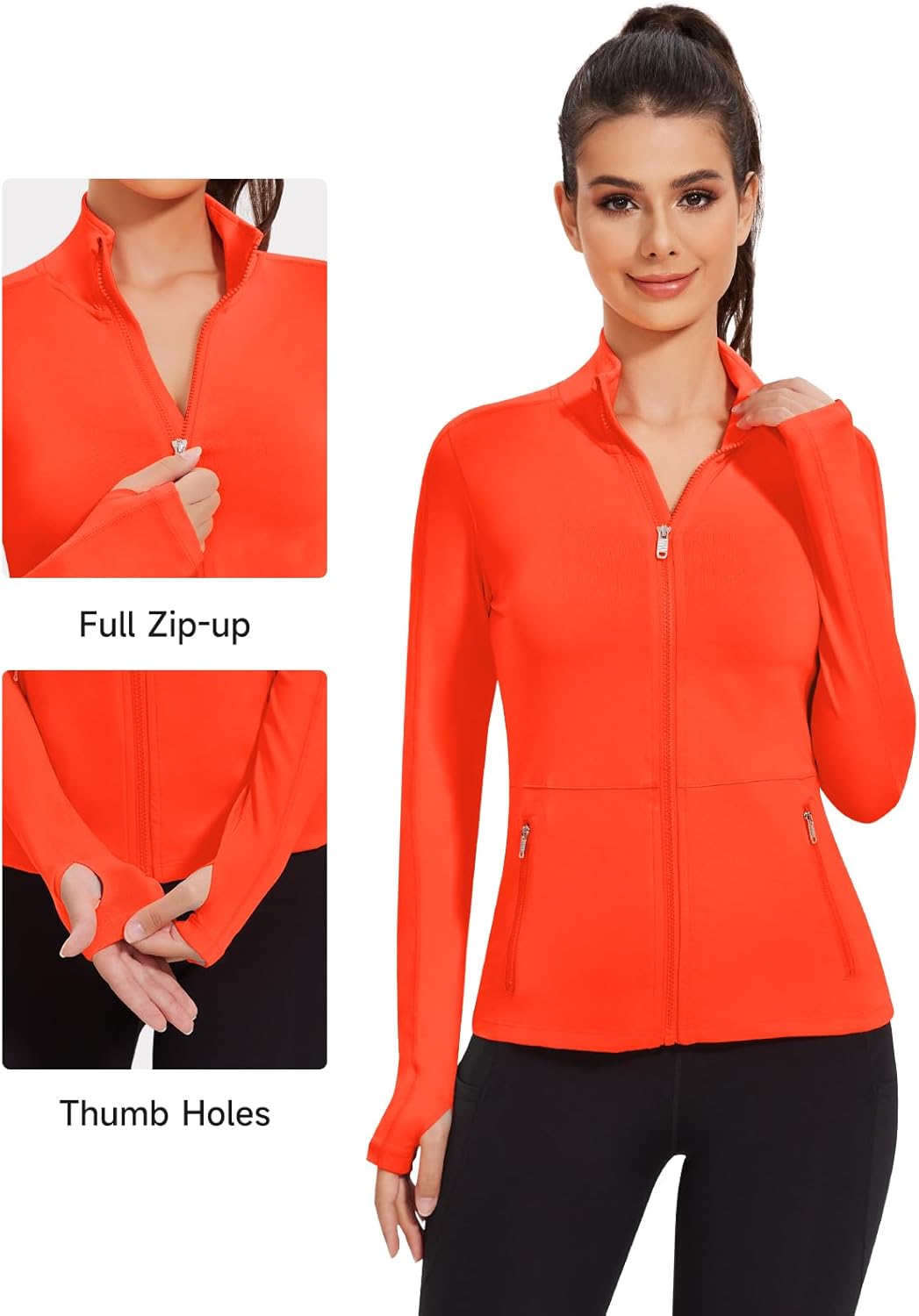 VUTRU Women's Workout Yoga Jacket Full Zip Running Athletic Track Jacket - Image 4