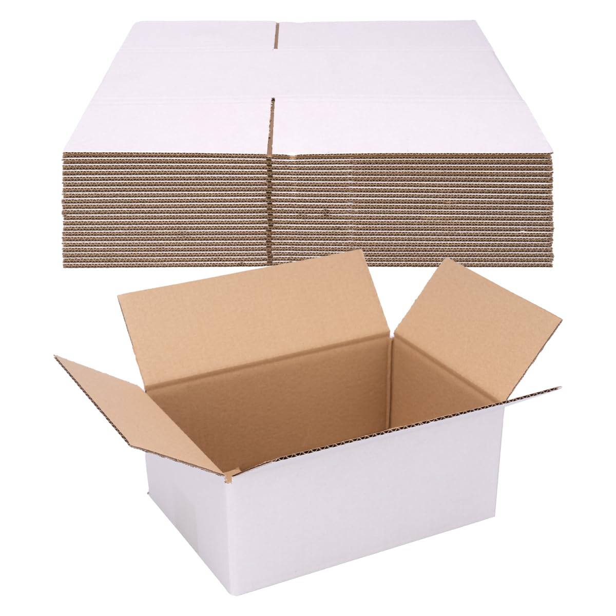 verpacking Składane kartony 250 x 175 x 100 mm Biały (Wymiary zewnętrzne 255 x 180 x 110 mm) KK 24 1-warstwowy Karton wysyłkowy dla małych towarów Kartony (75 sztuk)