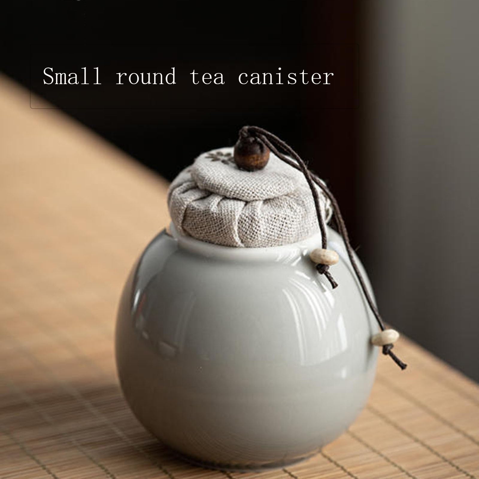 Japanischer Keramik Teedosen, traditionelles Teedose,Luftdichtes Gefäß | Mehr Staubdichten,für lose Teelagerung,For Tee Kaffeebohnen Kräutertee(Green)