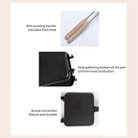 Vista 8 de Alvinlite Sartén de doble cara con revestimiento antiadherente, máquina de sándwiches de prensa, sartén de doble cara con mango de madera, máquina