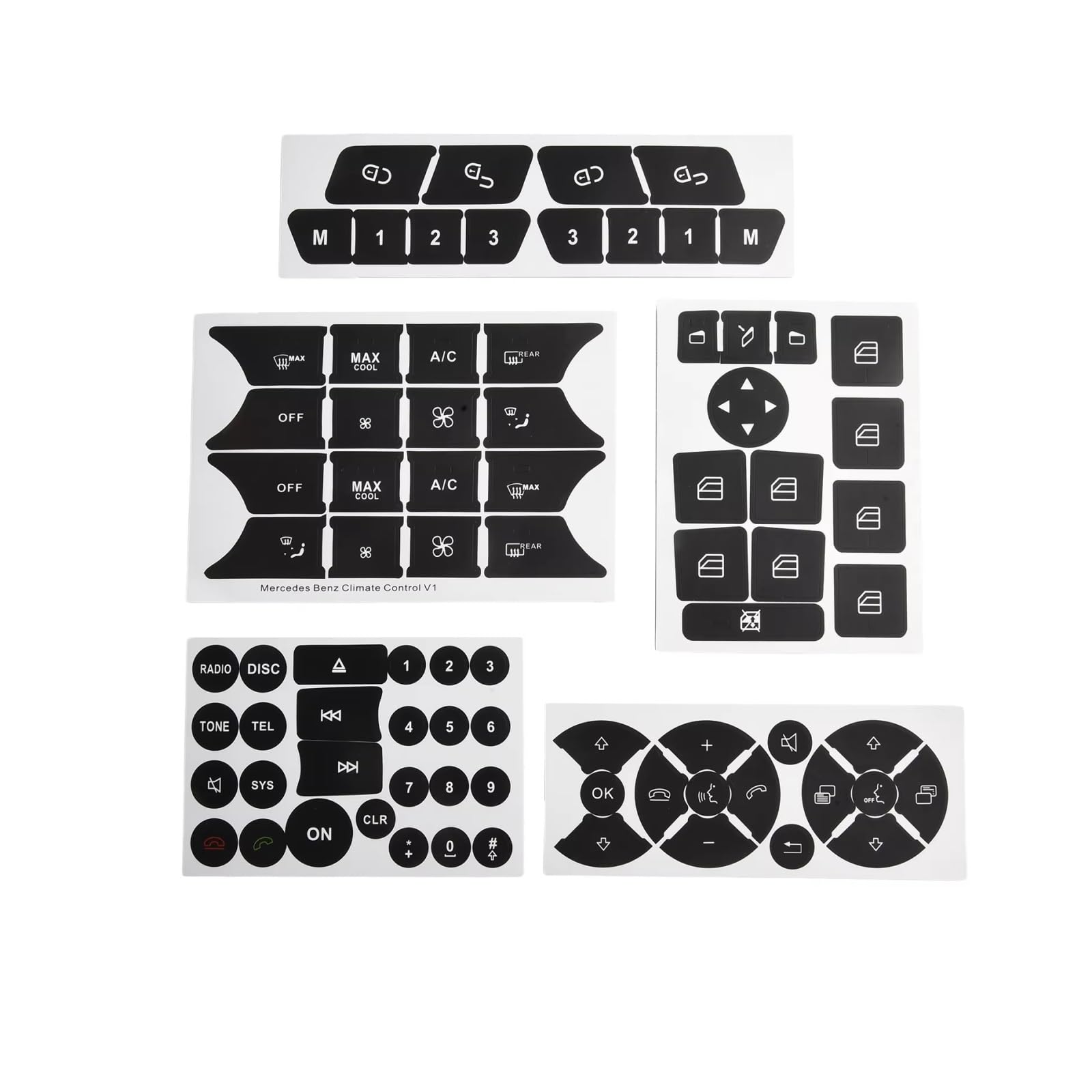 Car Button Stick Compatible with Benz SLK-Class R172 Interior Repair Button Repair Sticker AC Radio Button Push Button Type Light Penetration Reduction