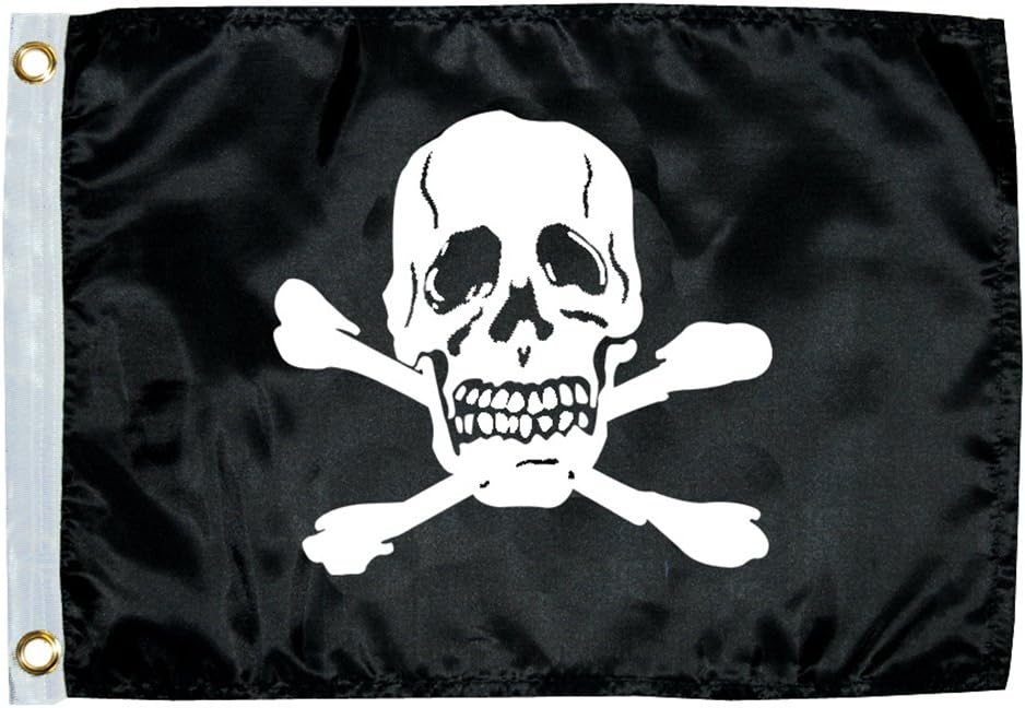1818 - Aftermarket Replacement 12 Inch X 18 Inch Jolly Roger Novelty Flag Compatible with Taylor Made