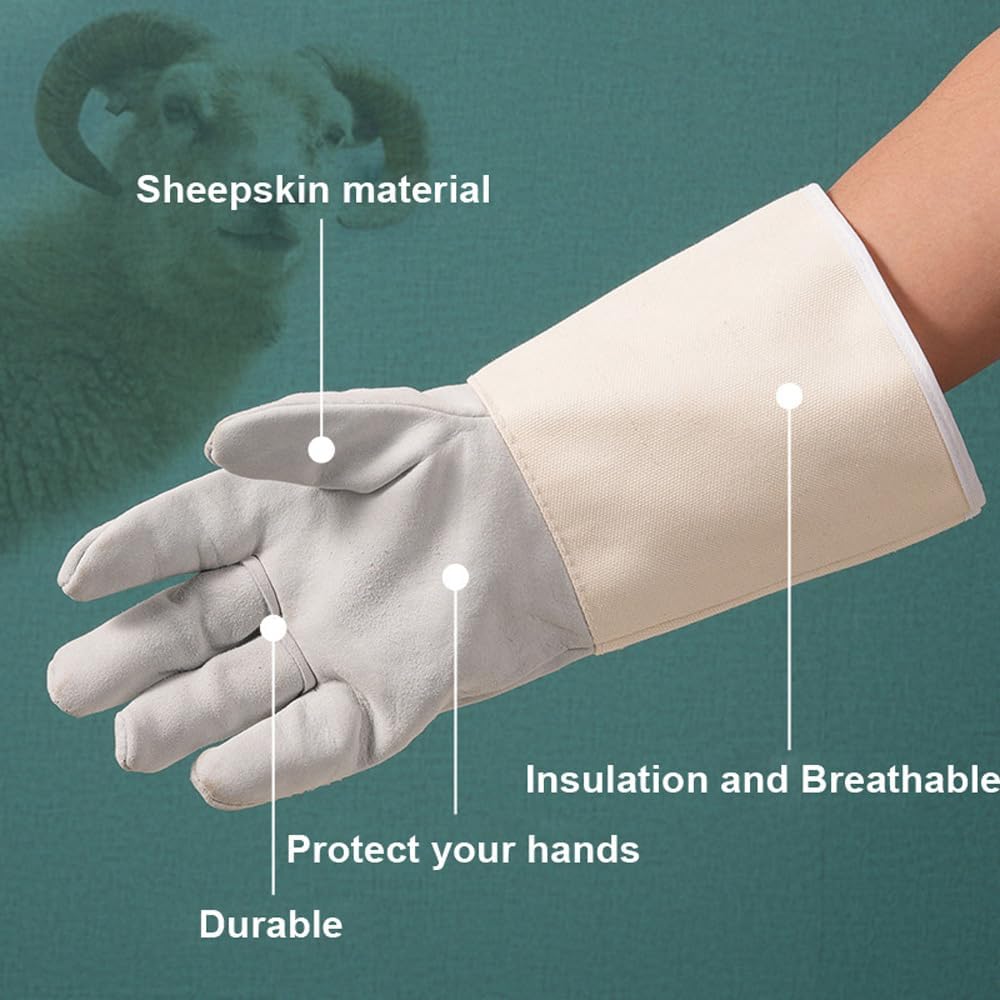 Welding Gloves, MIG/Stick Welding GlovesPremium Hand Protection from Welder and Cutting, Torch Heat, Gauntlet Cuff, Long Sleeve for Tig Welder, Grilling Oven, Green Egg, Stove
