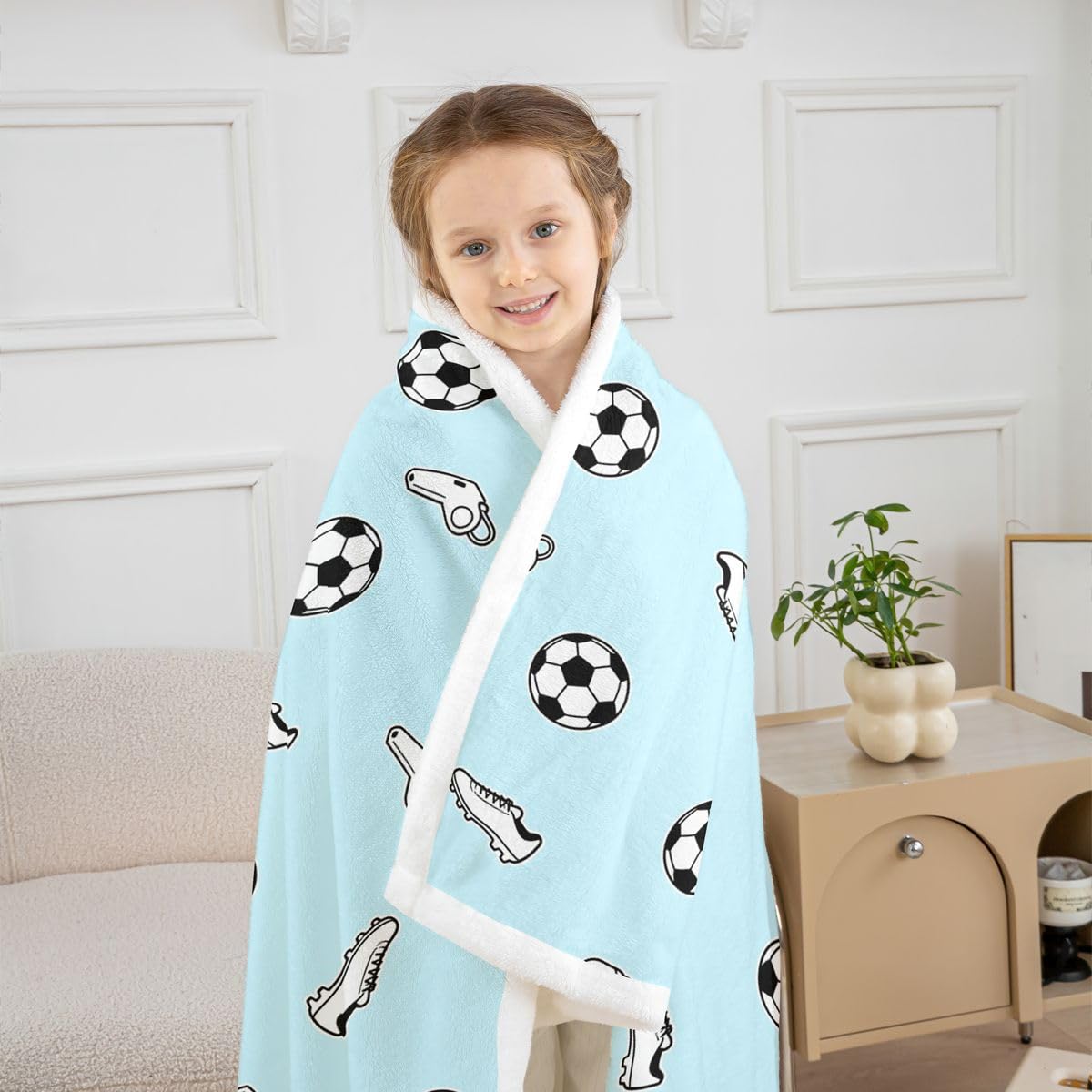 Loussiesd Coperta da calcio Queen 228 x 228 cm