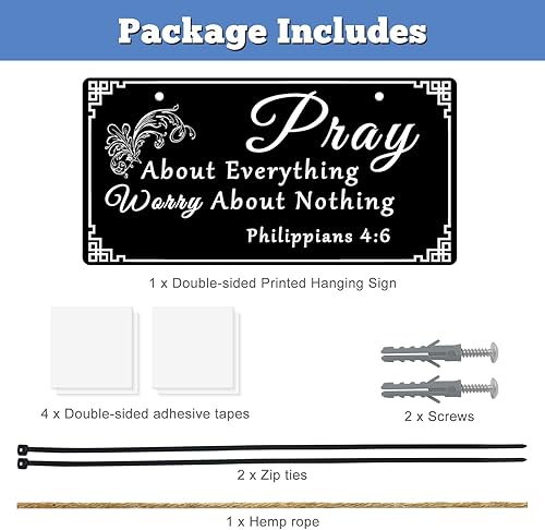 Miniatura 7 de Letrero de placa colgante con versículo bíblico para la puerta delantera, letrero de oración para decoración del hogar, regalos de inauguración de