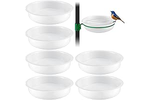 Geetery Bird Cage Food Dishes - Abundant 6-Pack Plastic Feeders