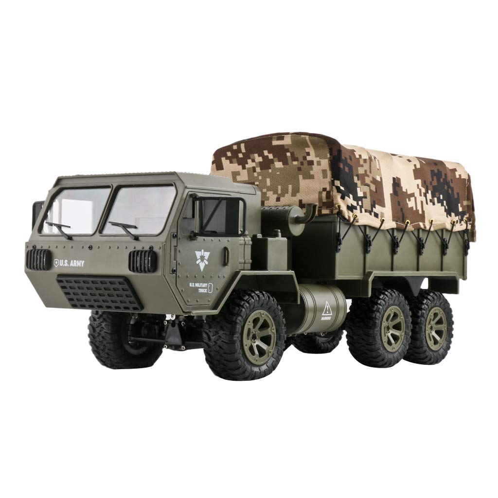 Bonarty 6WD RC Hobby Toys Military Truck,Army Vehicle for Kids and Adults