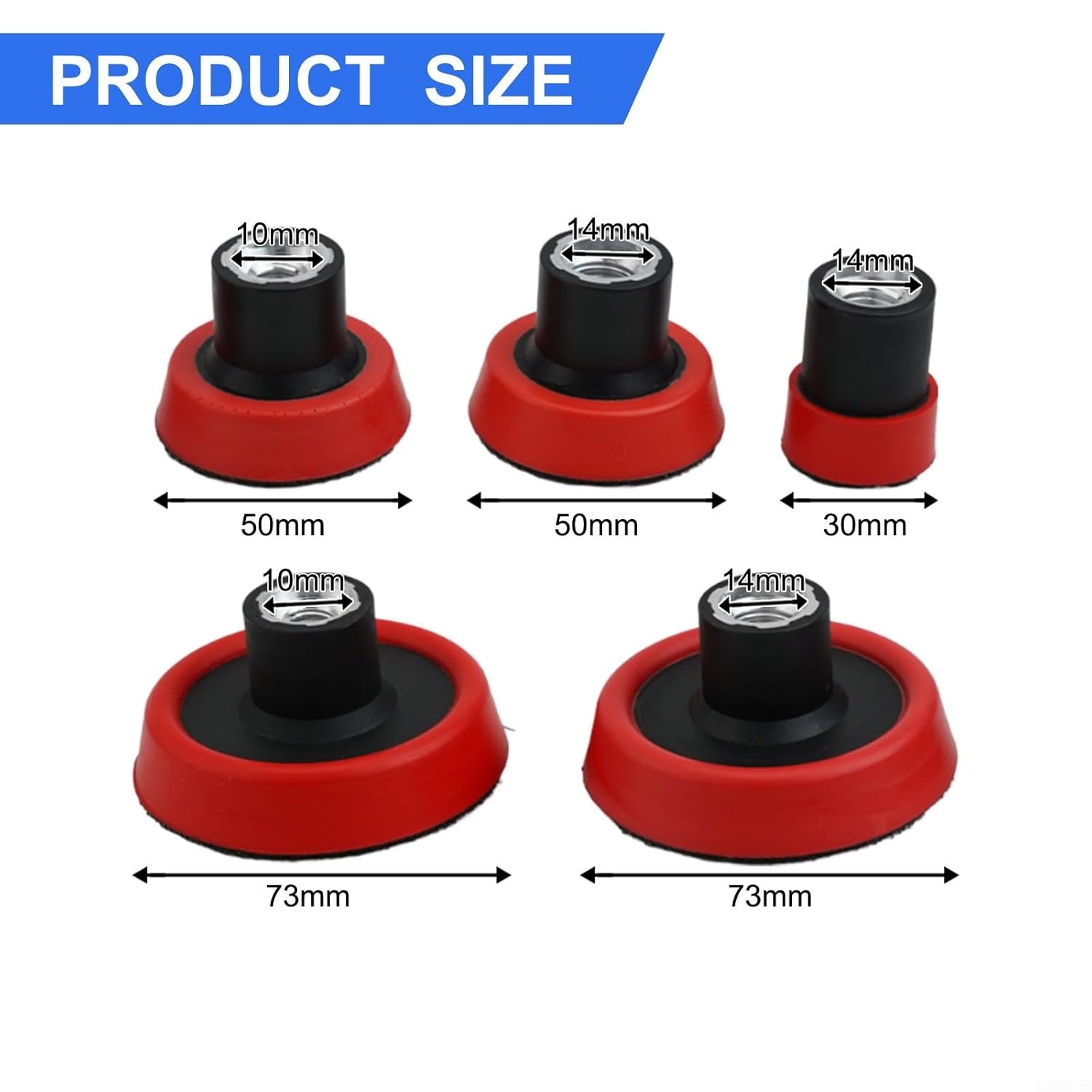 5pc Perfect for Orbital Sander Rotary Polisher Solitary 2pcs 3pcs Inch Red with Sanding Disc Backing Pad Thread Polishing Pads Holders Sponge M14 M10
