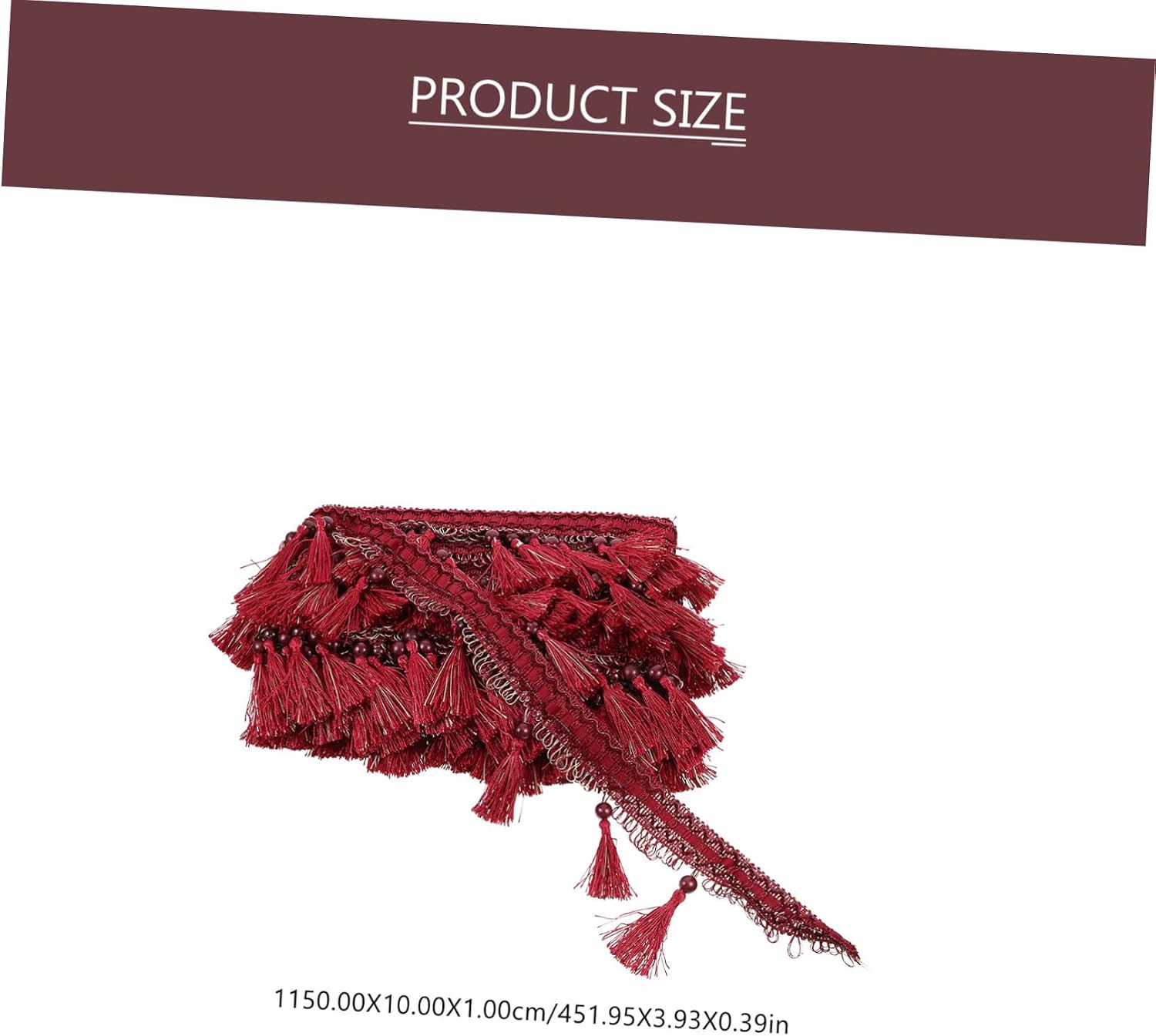 Curtain Fringe Trim for Sewing Crafts, 11.5m Polyester Red Decor