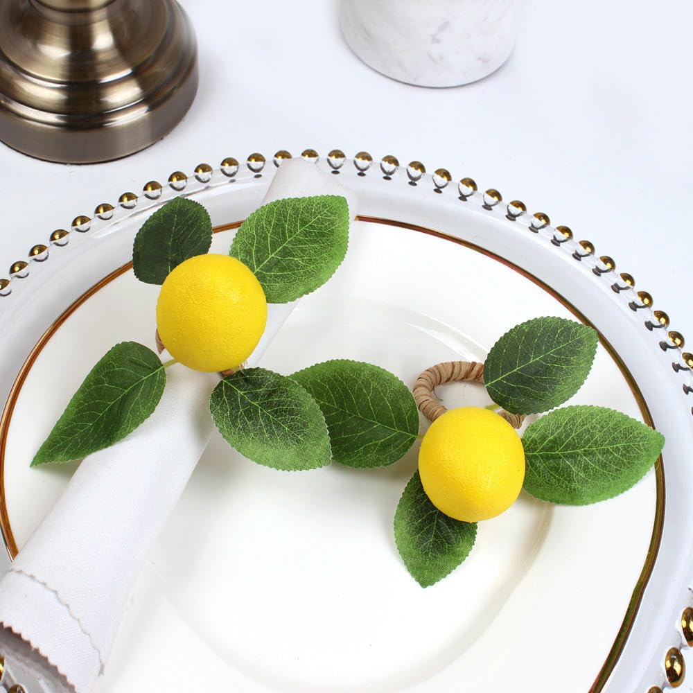 Rond De Serviette De Table Lot de 50 Ronds De Serviette Citron Jaunes pour Mariage Hôtel Vacances Dîner De Famille Anniversaire