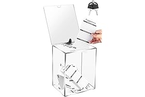 Large Acrylic Donation Box with Lock: 5.9 x 7.8 x 9.8 Inches