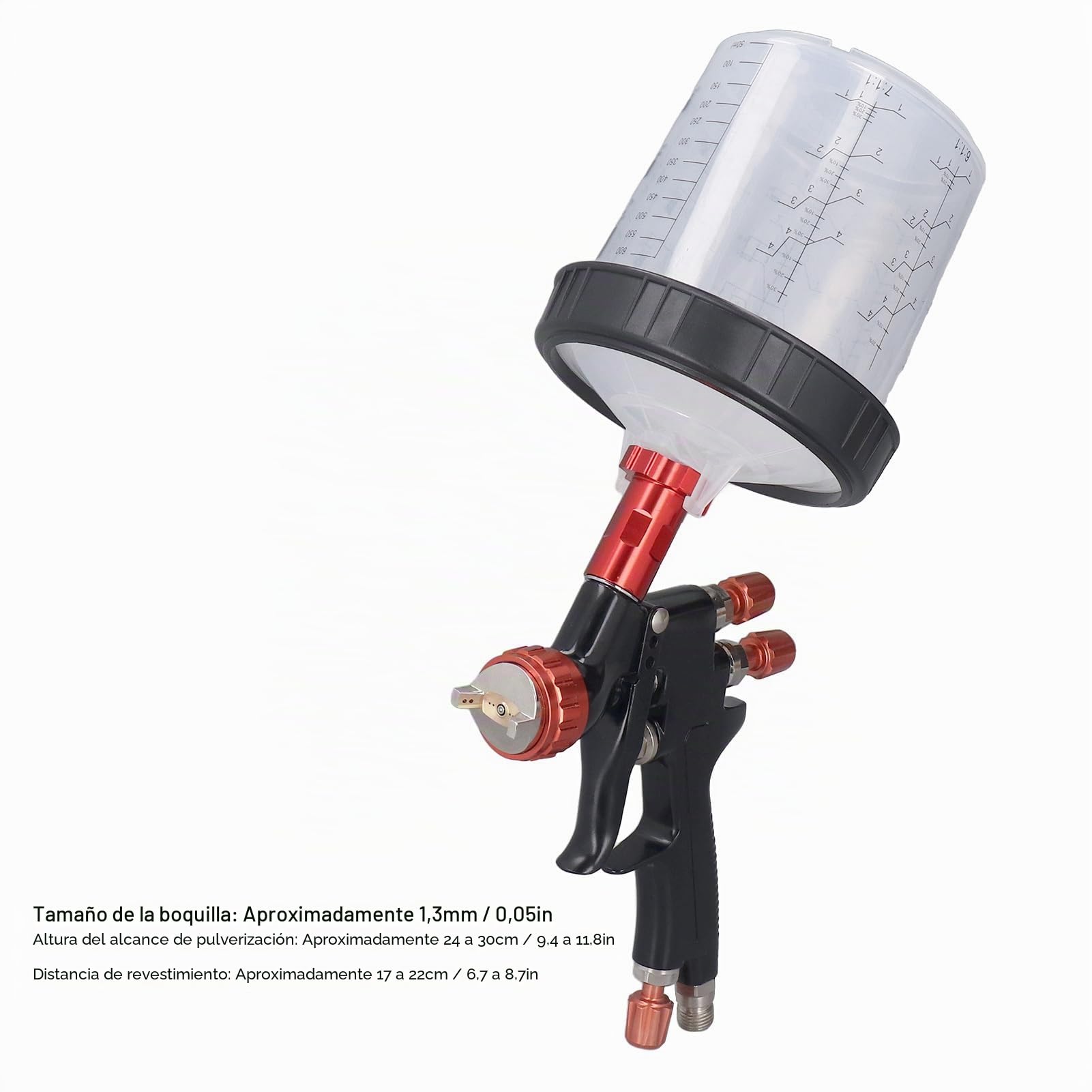 Pistola Pulverizadora, Pistola Pulverizadora De Pintura, Pistola Pulverizadora Profesional De Amplitud Ajustable Con Cuerpo De Aleación De Aluminio Y Cabezal De Acero Inoxidable Para Pintura De Precis