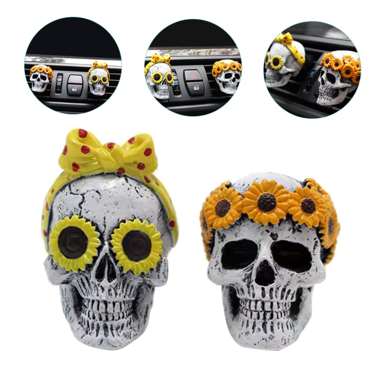 ULTECHNOVO 8stücke Auto Duftclip Skull Kreative Innenraumdekoration Für Langlebig Installieren Neutralisiert Schlechte Gerüche Sorgt Für Angenehme Frische Und Entspannt Beim Fahren