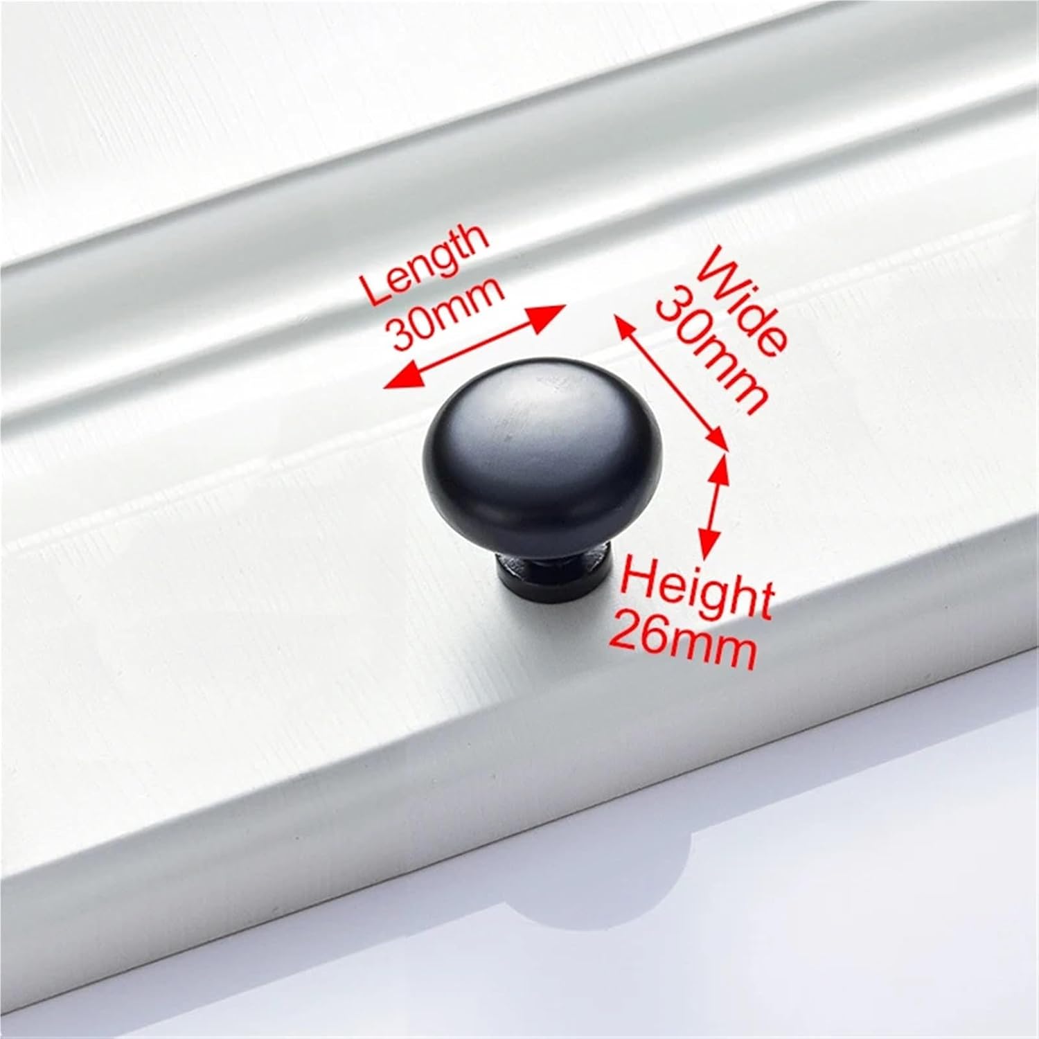 Furniture Handle Bright Chrome Handles Kitchen Cabinet Handles Solid Drawer Knobs Silver Cupboard Door Wardrobe Pulls 1Pcs(Matte Black)