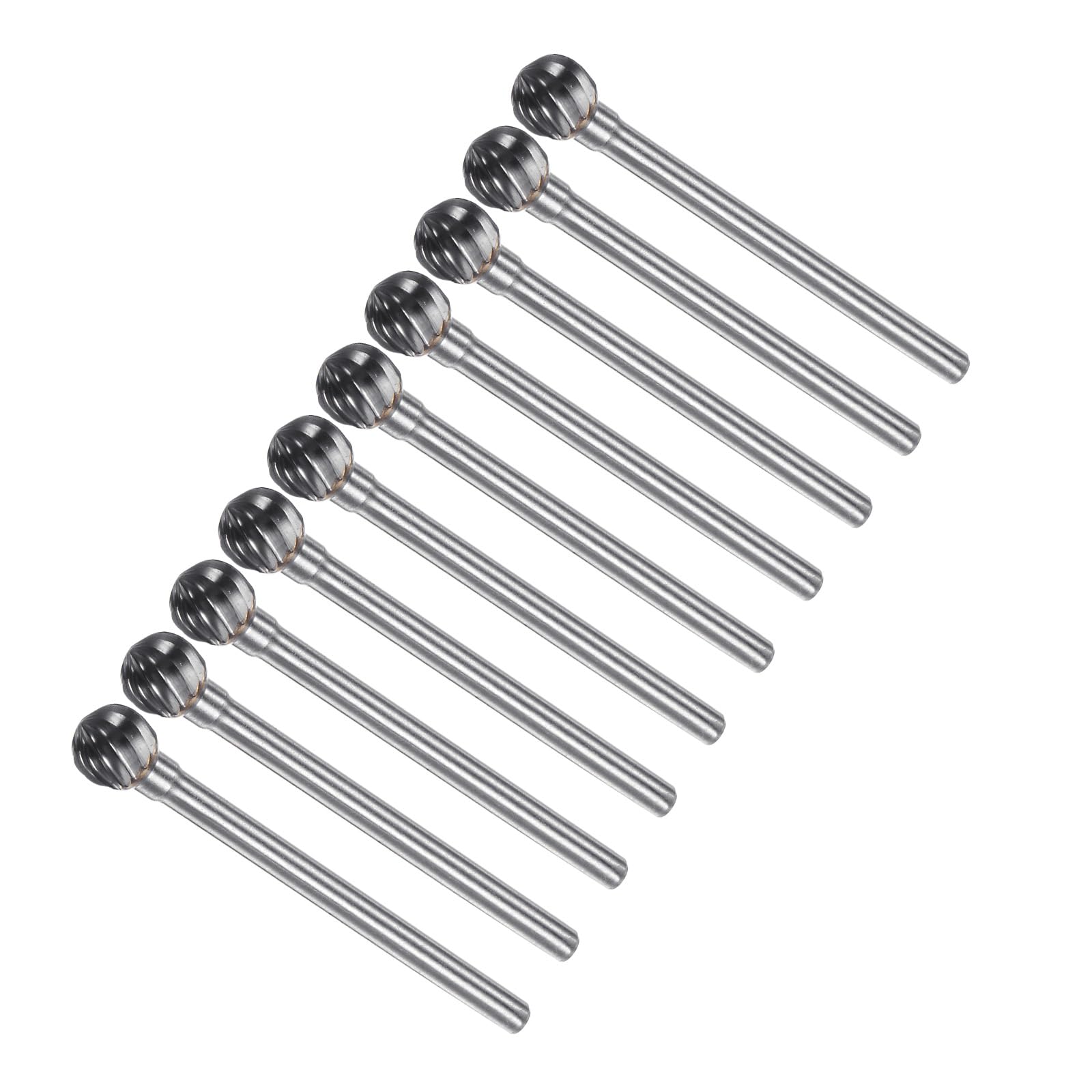 CoCud Tungsten Carbide Rotary Burrs File, 1/8" Shank 6mm Dia, Single Cut D-Shape Rotary Burrs Tool