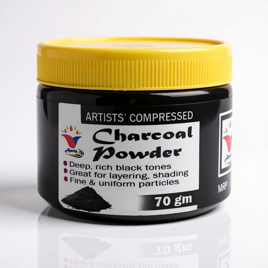 Anvis Artist Black Charcoal Powder for Sketching/Drawing | 70 Grams