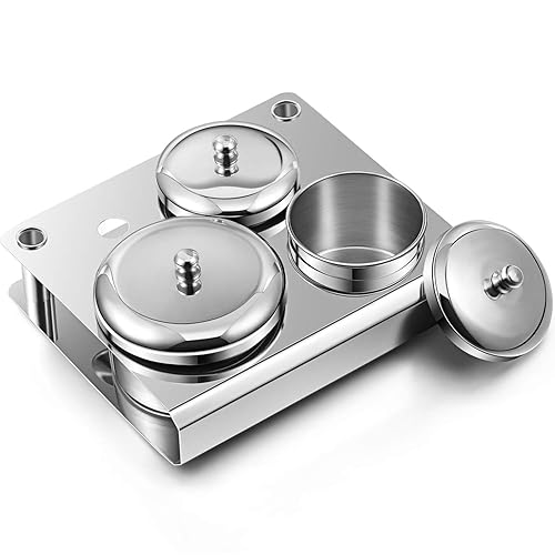 Contenedor de líquido acrílico de acero inoxidable, vaso de polvo líquido acrílico de acero inoxidable, contenedor de polvo de uñas con tapas para