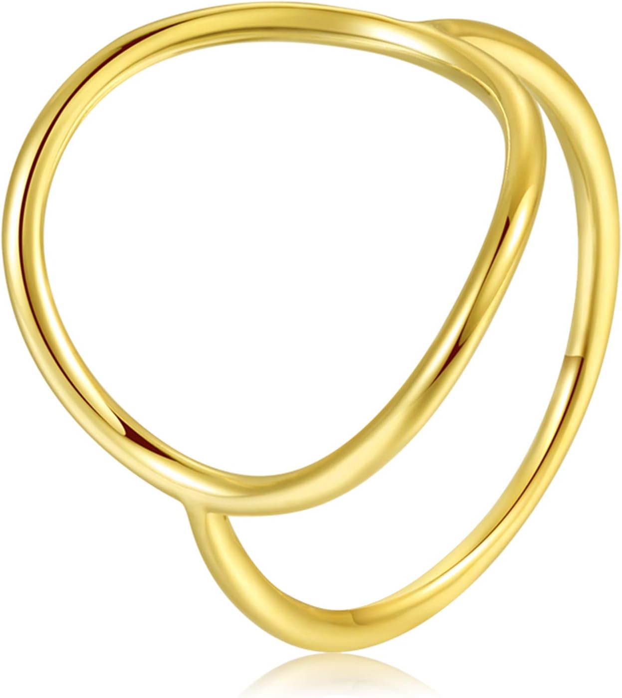 LEMON GRASS Gold Vermeil Open Circle Ring in Sterling Silver Size 4-9