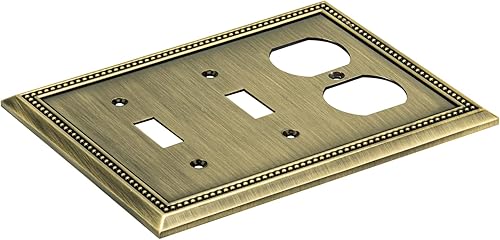 Vista 206 de Henne Bery Sunken Pearls - placa decorativa de pared para interruptor (Palanca simple, 2 unidades, níquel satinado)