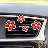 6Pcs Red Daisy Air Vent Clips,Cute Flower Air Conditioning Outlet Clip Car Air Fresheners Vent Clips Car Interior Decor Charm Car Decoration Cute Car Accessories for Women Girls+Mask Hook,Accessories #3