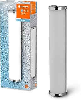 LEDVANCE BATHROOM CLASSIC CYLINDER Badezimmer-Wandleuchte 455mm, Chrom, E14-Sockel, kann mit smarter Lampe bestückt werden, hochwertige Verarbeitung, Zylinderform, IP44 Schutzklasse