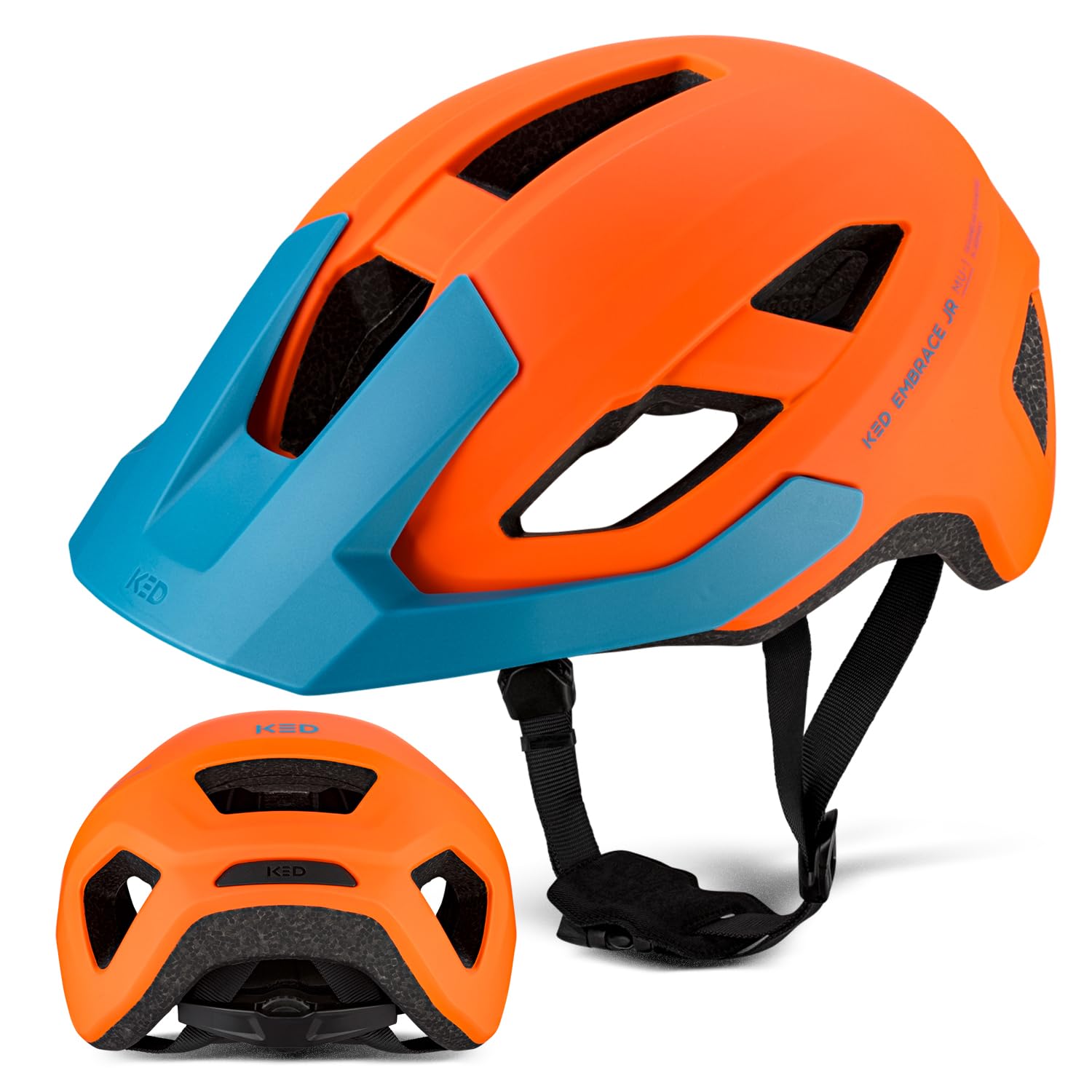 KED Embrace JR | Kids Bike Helmet with Integrated Visor & Optional LED Light | Kids Helmet for Cycling for Boys & Girls | Lightweight with In-Molds Technology | Designed in Germany