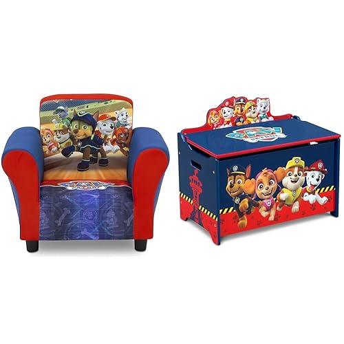 Delta Children Upholstered Chair, Nick Jr. PAW Patrol & Deluxe Toy Box, PAW Patrol